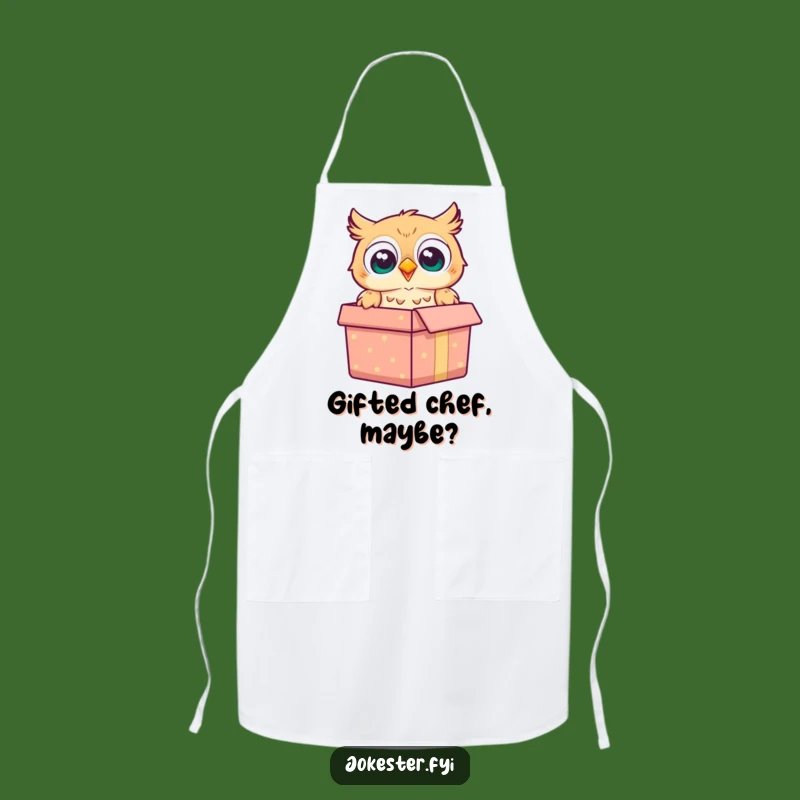 Funny Owl Gift Box Apron: Cook Up Surprises with Culinary Humor