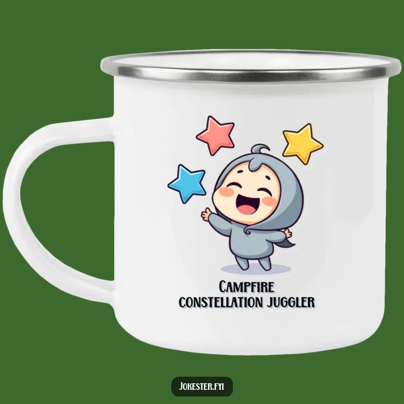 Funny Juggling Stars Camping Mug: Giggling Campfire Fun, Outdoor Gift!