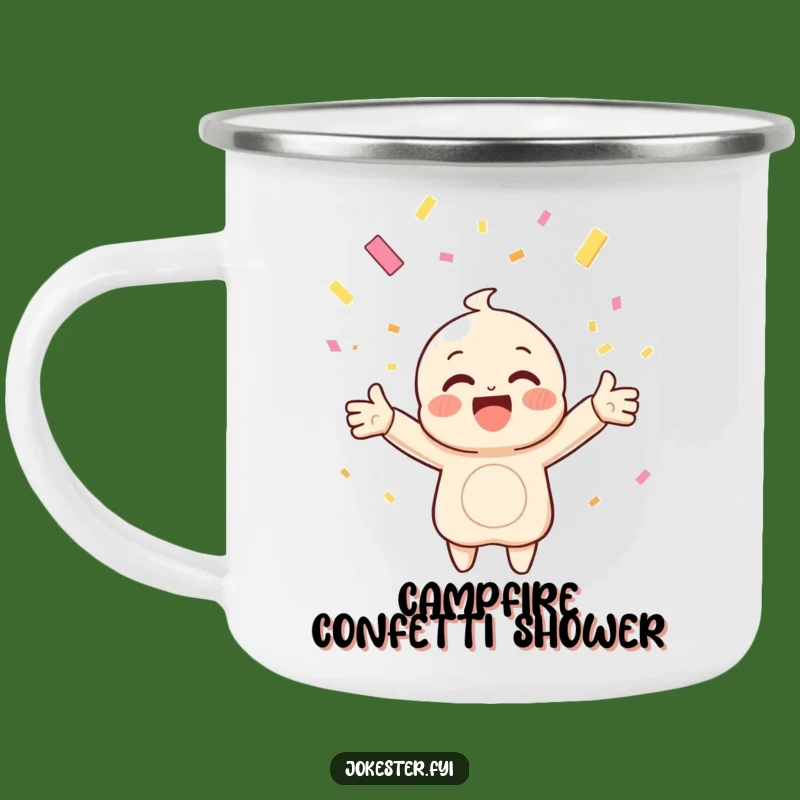 Funny Confetti Catching Camping Mug: Festive Sips Anywhere, Perfect Gift