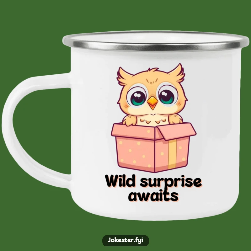 Funny Owl Gift Box Camping Mug: Adventure Fuel with a Surprise