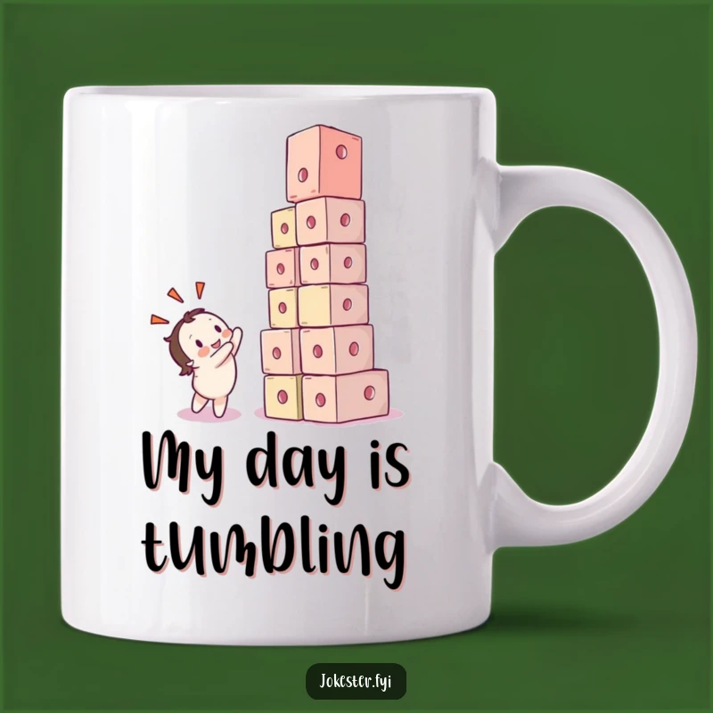 Funny Collapsing Cubes Mug - Hilarious Delight for a Playful Start!
