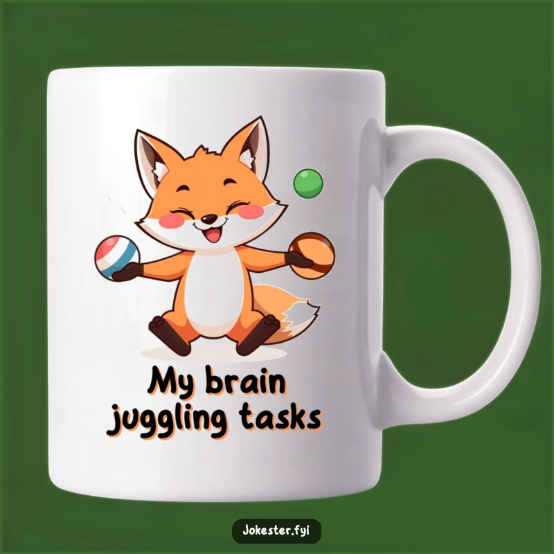 Funny Fox Juggling Balls Mug: A Hilarious Gift for Tricksters and Comedians