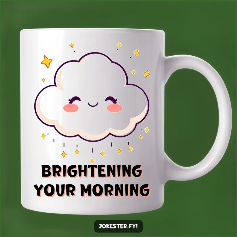 Funny Happy Cloud Mug: Sparkling Star Rain Gift