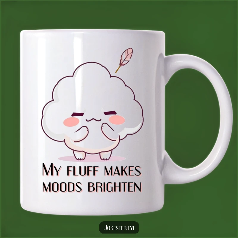Funny Kawaii Cloud Tickle Mug: Mischievous Character Makes Grumpy Cloud Smile - Perfect Gift