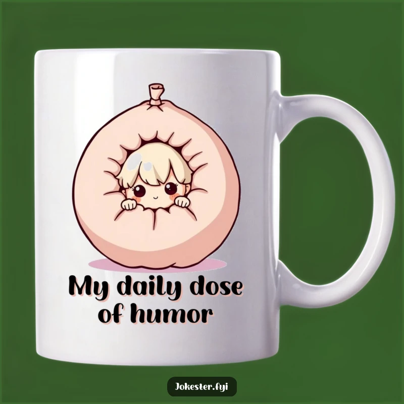 Funny Curious Whoopee Cushion Mug - Cheeky Character Gift