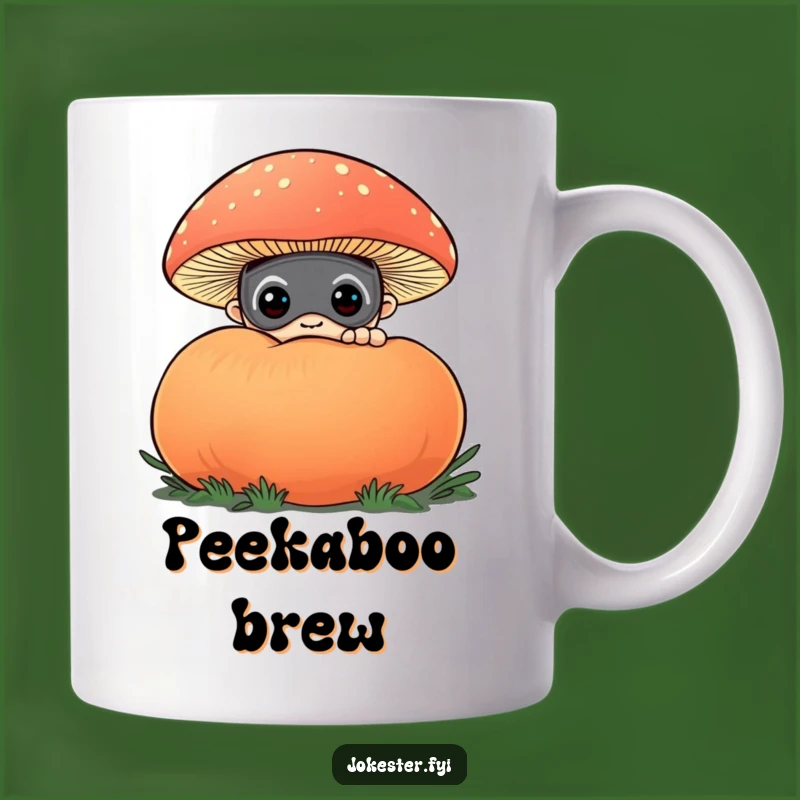 Funny Curious Masked Character Mug - A Whimsical Peek for Your Hilarious Mornings!