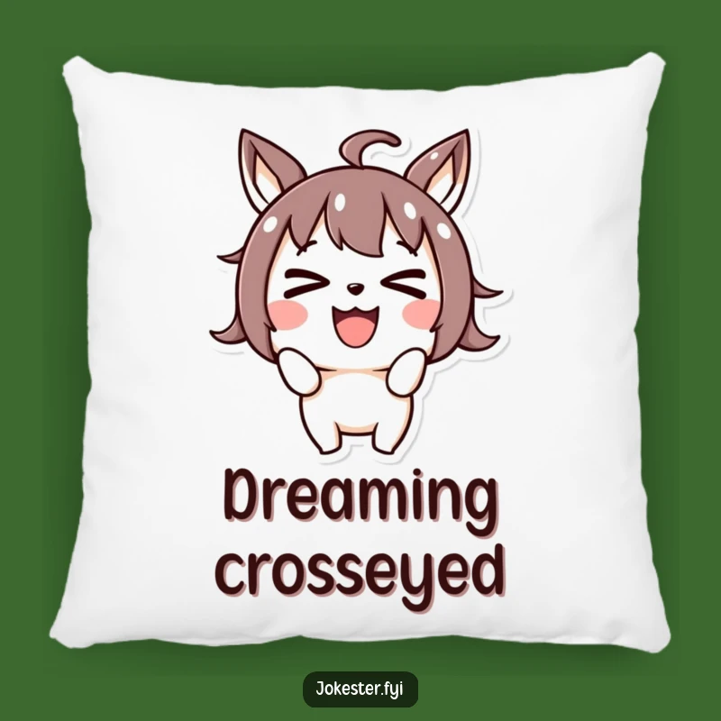 Funny Cross-Eyed Joyful Pillow - Goofy Character Comfort Gift