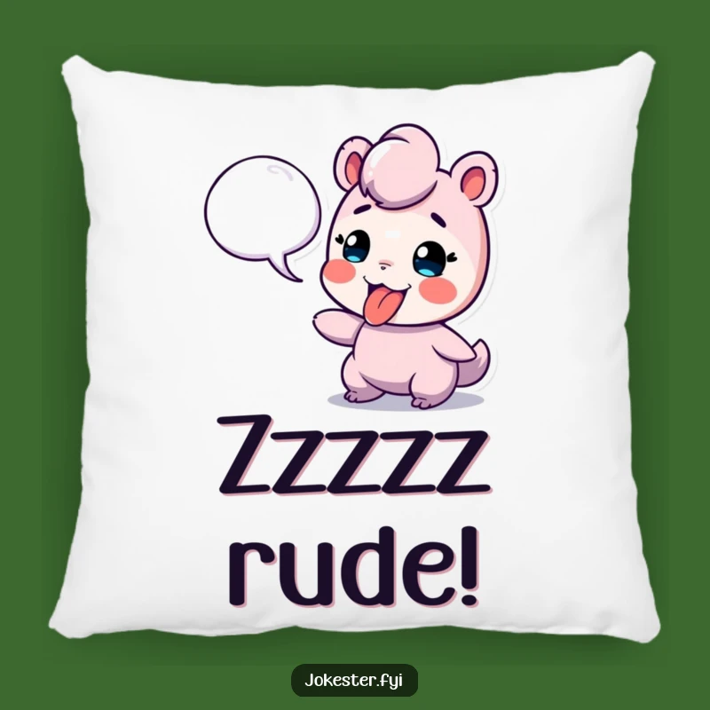Funny Tongue Out Speech Bubble Pillow: Comfort with a Smirk