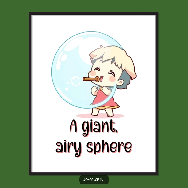 Funny Giant Bubble Blower Digital Art - Excited Character Decor Gift