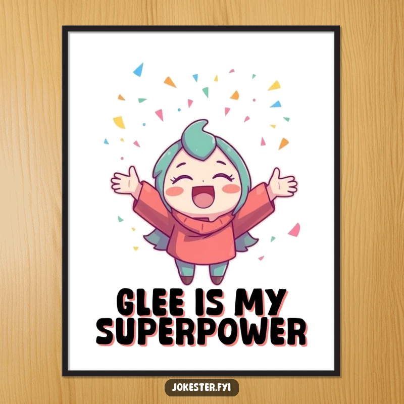 Funny Confetti Digital Art Print: A delighted character joyfully throws confetti, ready for instant display.
