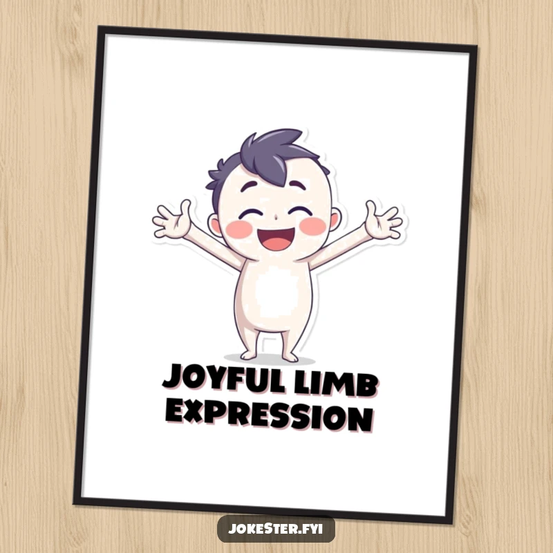 Funny Joyful Dancer Digital Art Print, silly character, instant download, perfect for whimsical home decor.
