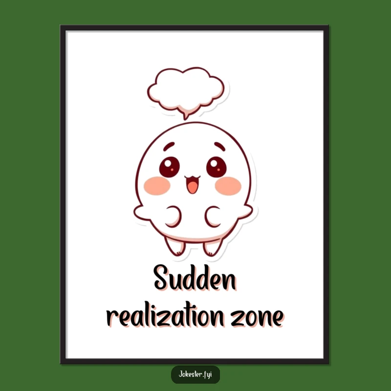 Funny Surprised Thought Digital Art: Happy Character 'Aha!' Moment Decor, Instant Gift!