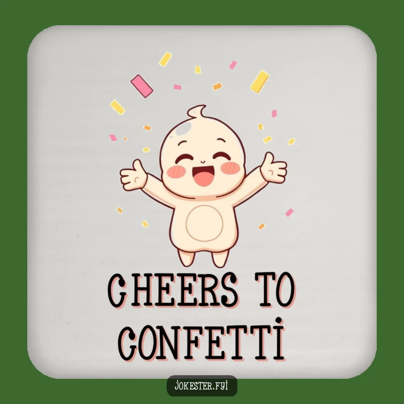 Funny Confetti Catching Drink Coaster: Protect Surfaces with Joy, Perfect Gift