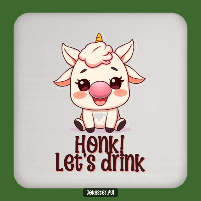 Funny Clown Horn Coaster: Protect Surfaces with Hilarious Character Art