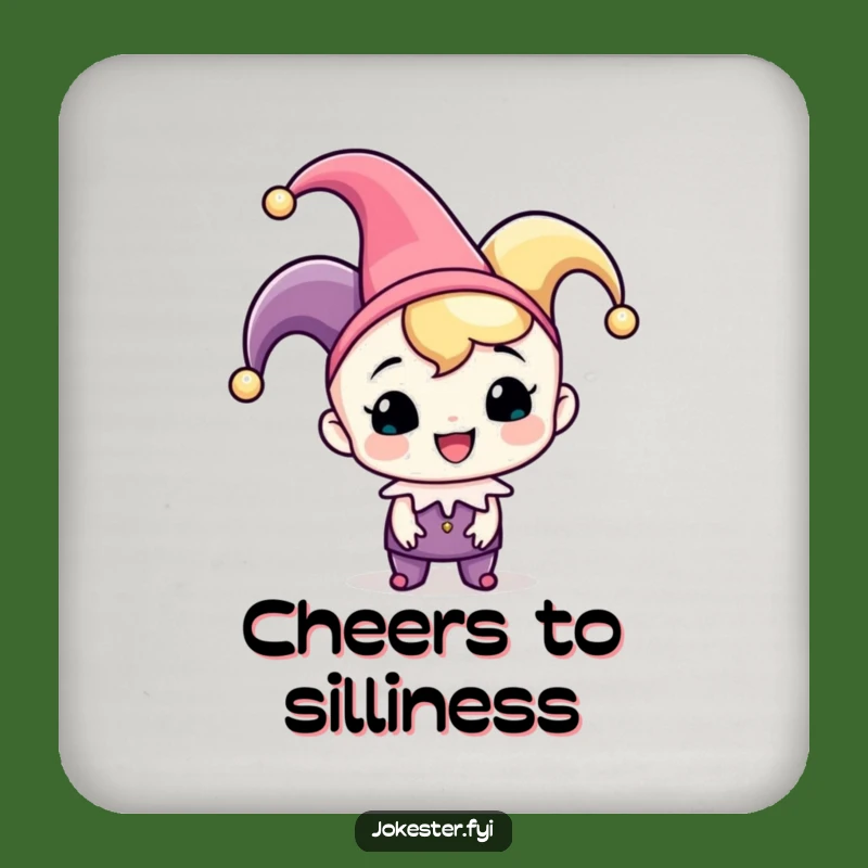 Funny Jester Coaster: Cheerful Table Fun, Hilarious Bar Gift!