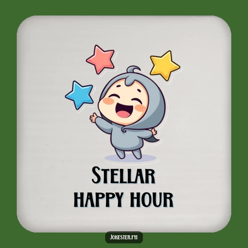 Funny Juggling Stars Coaster: Giggling Table Protection, Hilarious Bar Gift!