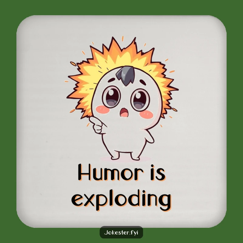 Funny Kawaii Explosion Humor Drink Coaster - Protect Surfaces with a Laugh