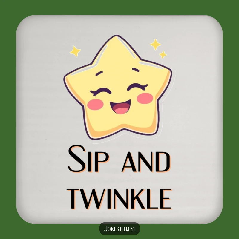 Funny Star Wink Coaster - Table Protection Twinkle Humor Art