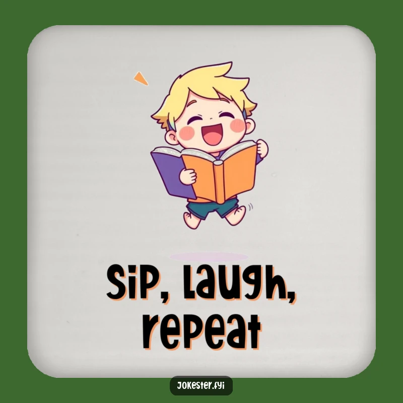 Funny Joke Book Coaster: Protect Surfaces with Joyful Laughter, A Charming Funny Gift!