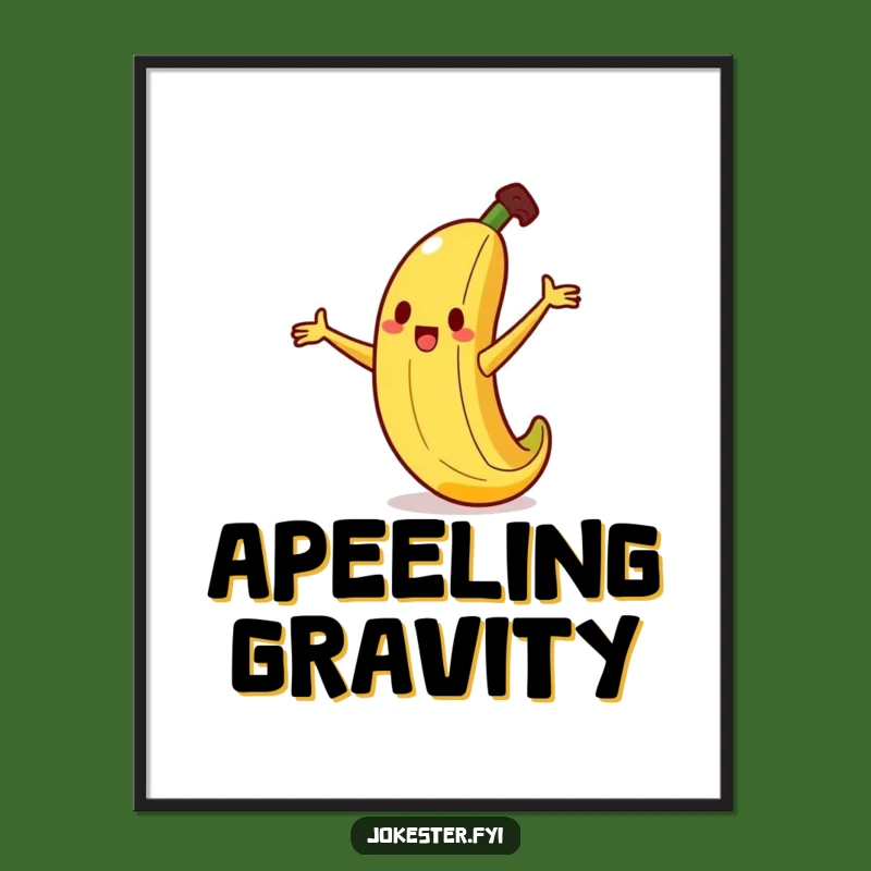 Funny Banana Slip Poster: Hilarious Cartoon Art Print for a Laugh