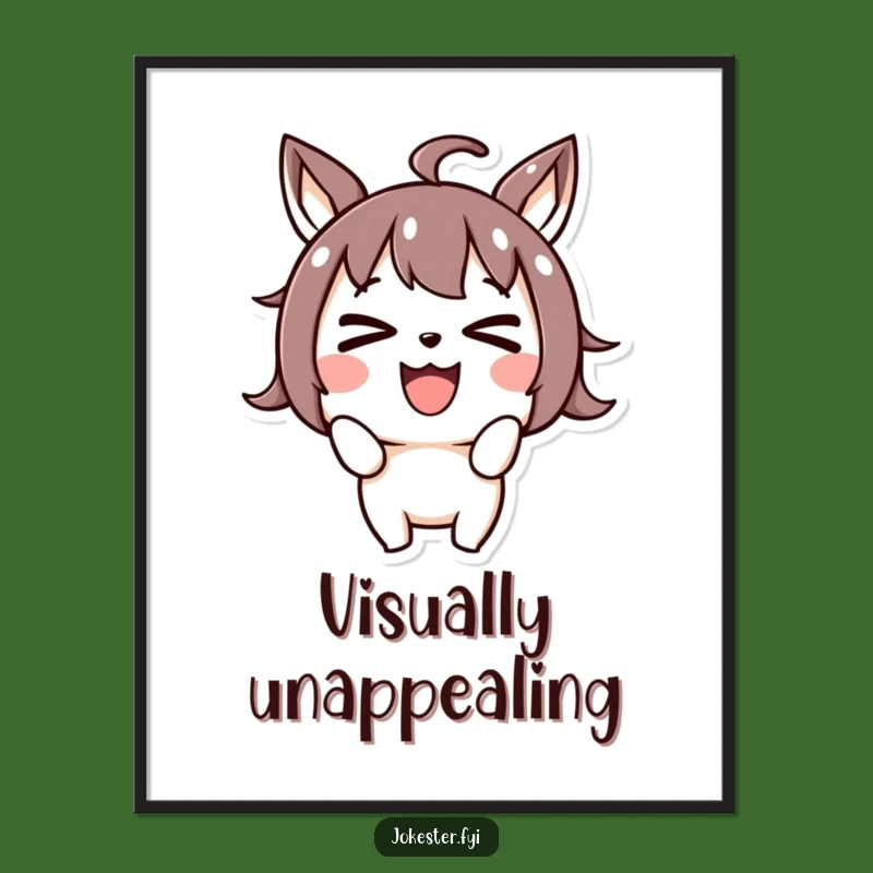 Funny Cross-Eyed Joyful Poster - Goofy Character Wall Art Gift