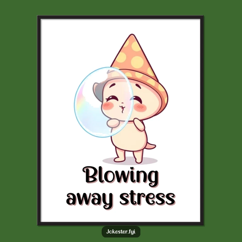 Funny Giggling Bubble Character Poster - Brighten Your Walls with Hilarious Art!