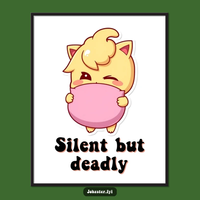 Funny Whoopee Cushion Poster: Mischievous Character Art, Vibrant Funny Gift!