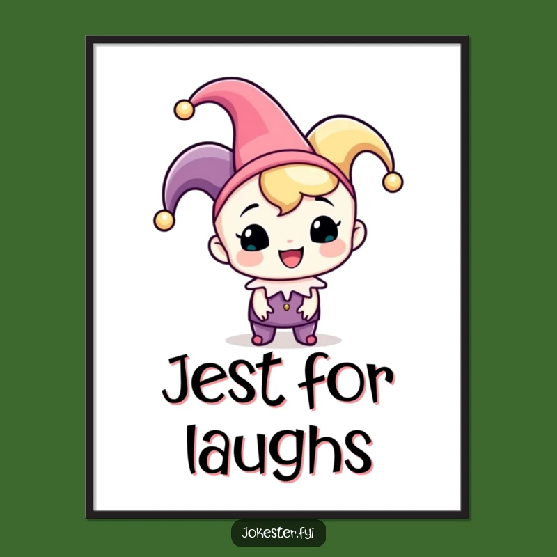 Funny Jester Poster: Cheerful Character Art, Hilarious Wall Decor Gift!