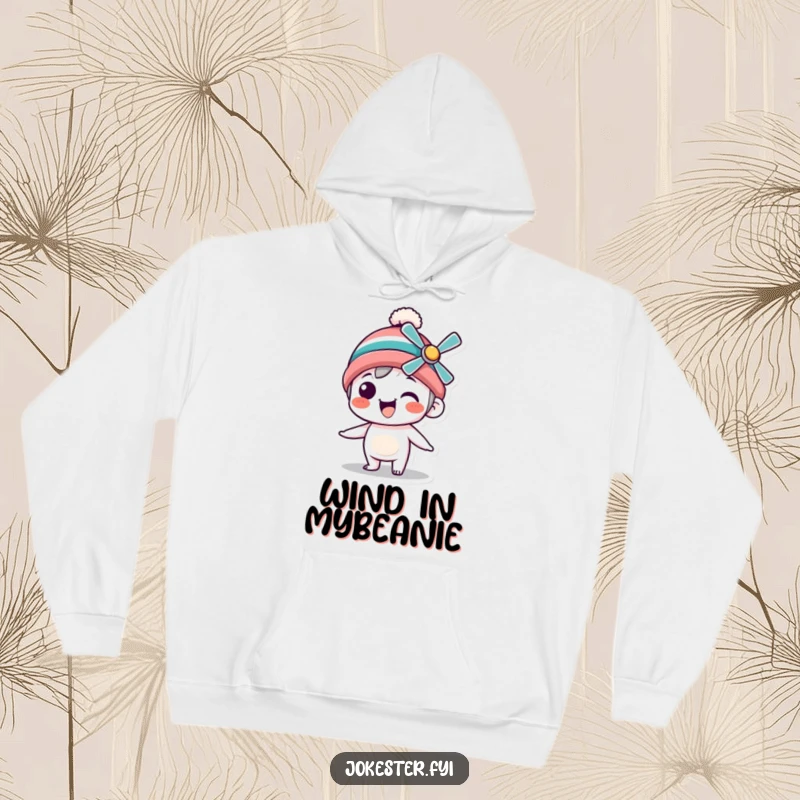 Funny Hoodie showcasing a silly character with a propeller beanie spinning joyfully, offering cozy comfort and a burst of happiness.