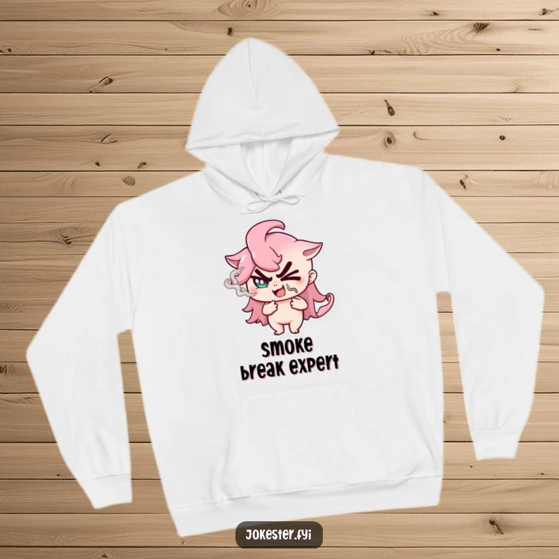 Funny Hoodie featuring a winking mage with smoke, perfect for staying warm with a hint of mystery.