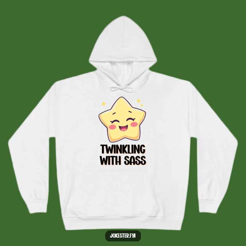 Funny Star Wink Hoodie - Cozy Twinkle Character Humor Sweatshirt