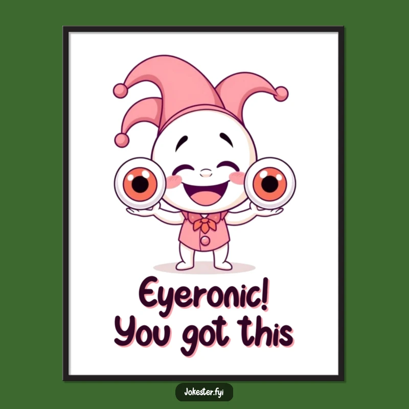 Free Printable Jester Wall Art - Funny Eyeball Juggler Downloadable Decor for Laughs