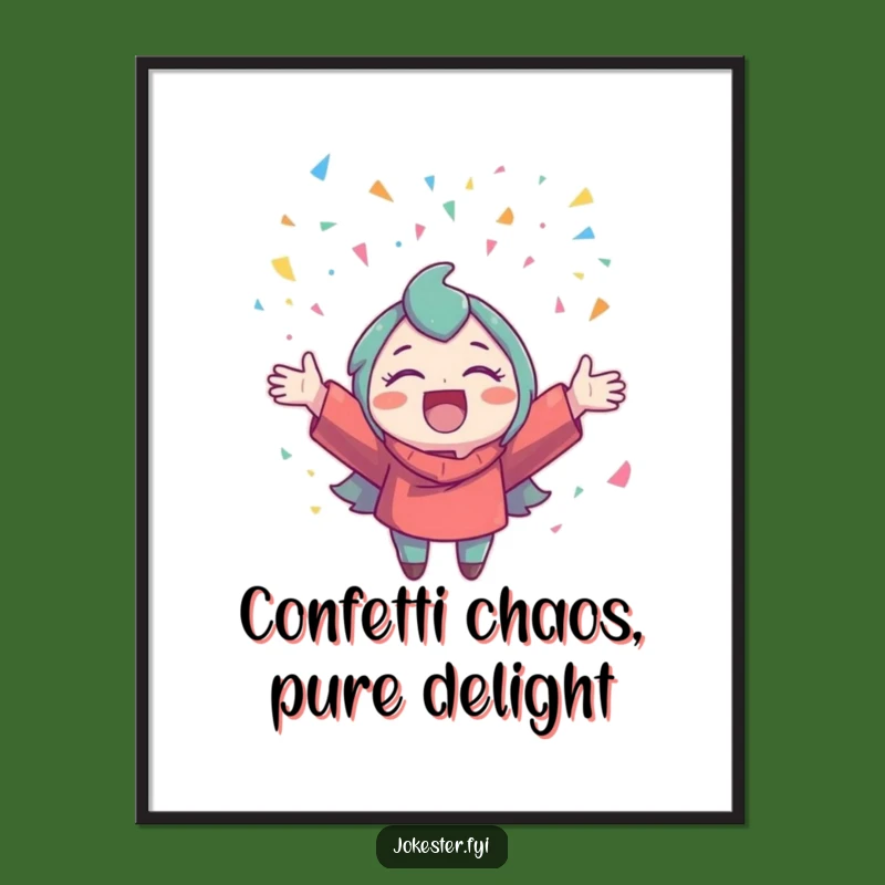 Free Printable Wall Art: Confetti Character Joy, Unique Festive Decor