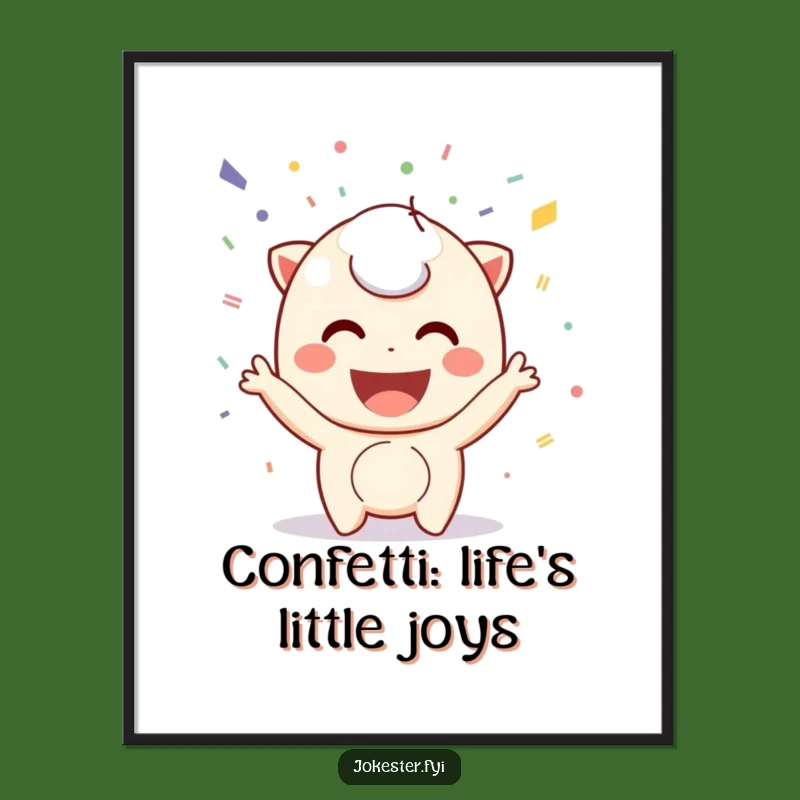 Free Printable Wall Art: Confetti Fun! Playful Character, Downloadable Art!