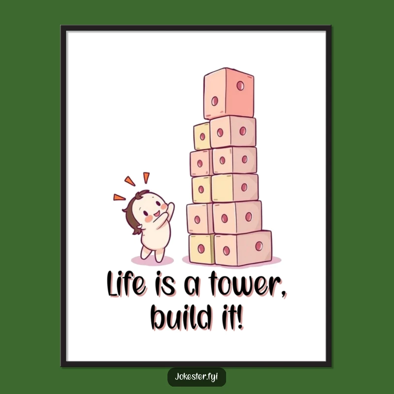 Free Printable Wall Art: Cube Collapse Character Funny Downloadable Art Gift