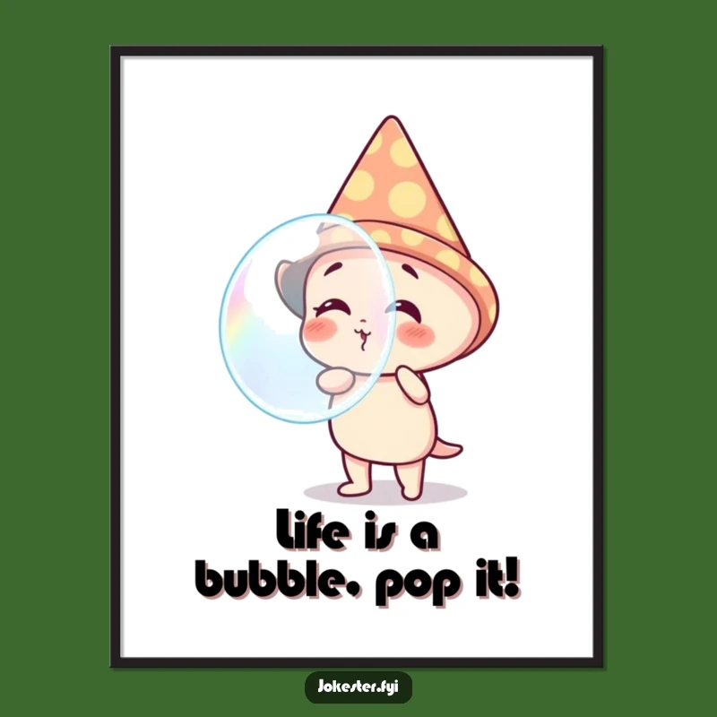 Free Printable Wall Art: Giggling Bubble Character Funny Downloadable Art Gift