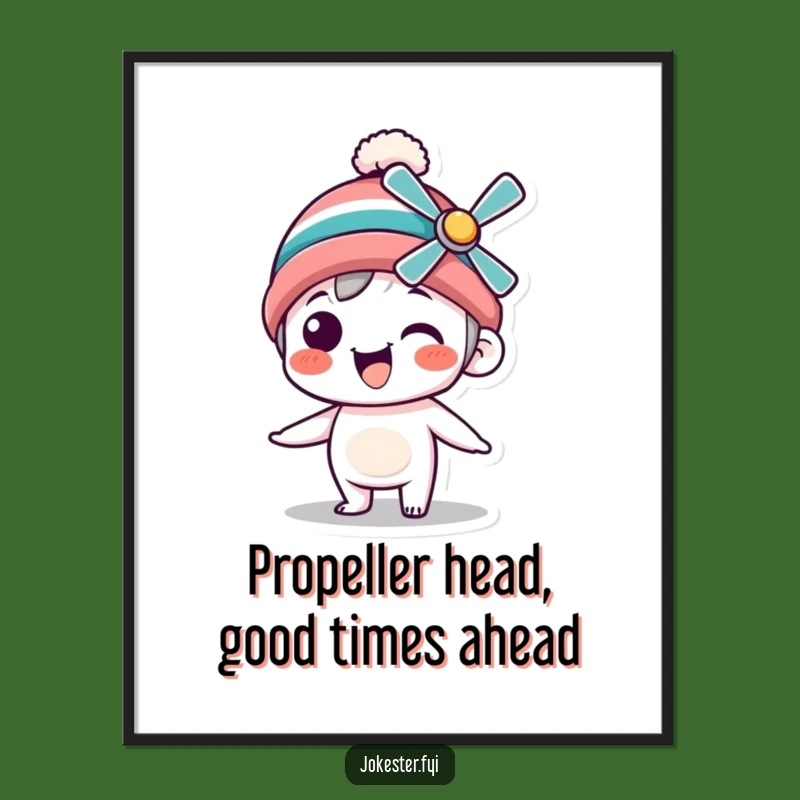 Free Printable Wall Art: Silly Spinning Beanie Character Hilarious Downloadable Decor