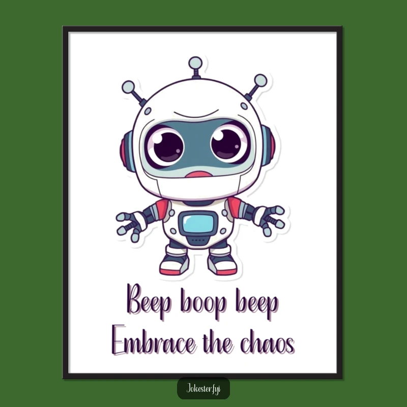 Funny Free Printable Robot Wall Art: Googly Eyed Surprise Downloadable Decor Art
