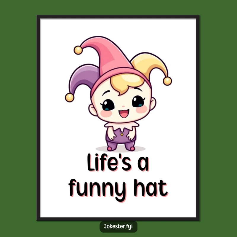 Free Printable Wall Art: Jester Character, Playful Tipping Hat, Downloadable Art!
