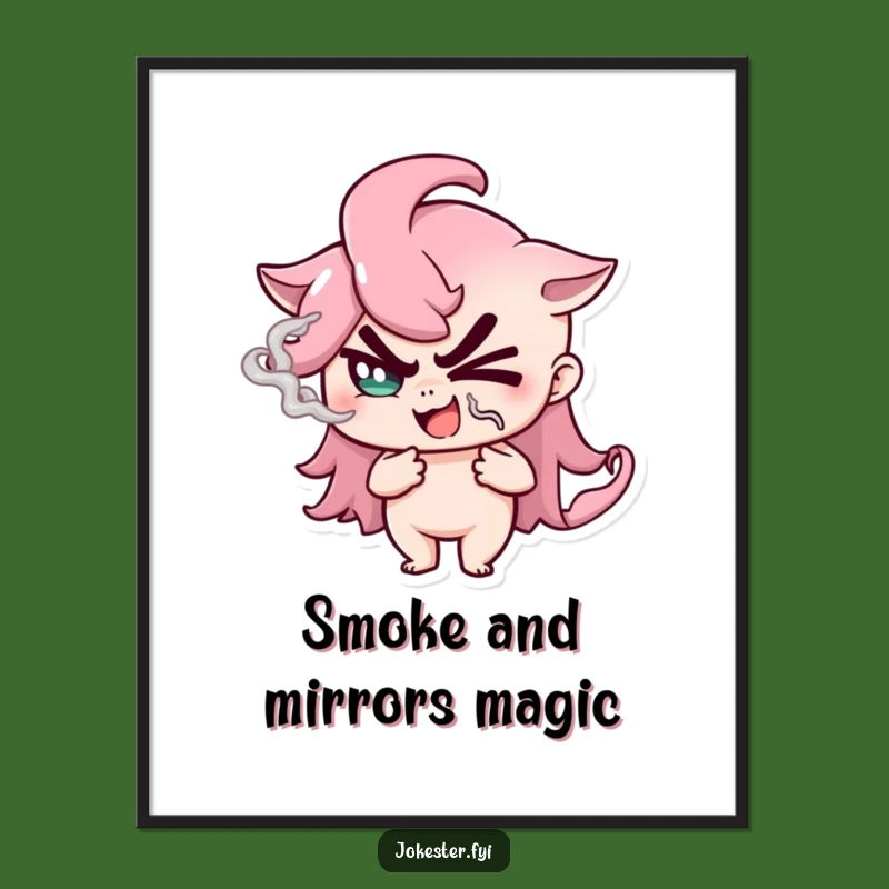 Funny Free Printable Wall Art: Winking Smoke Mischief - Downloadable Decor