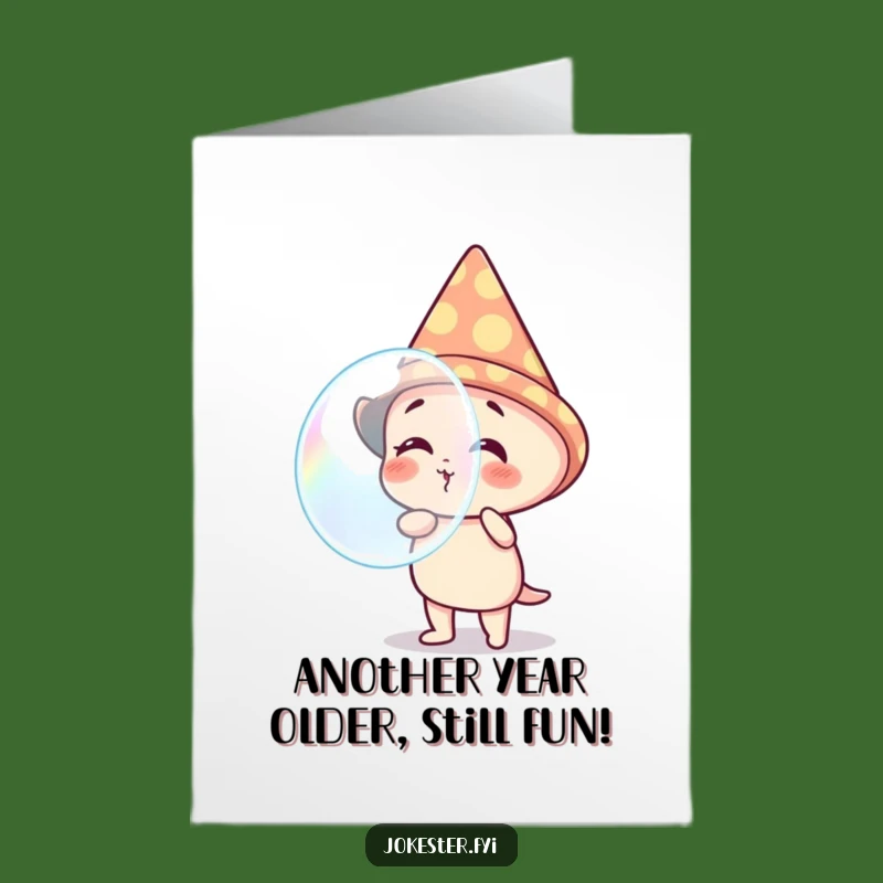 Free Printable Birthday Card: Giggling Bubble Character Funny Downloadable Gift