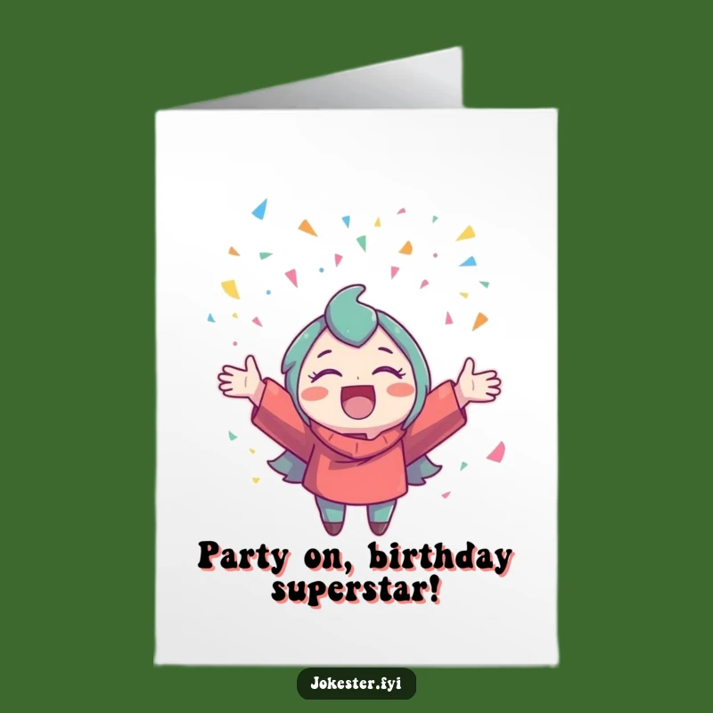 Free Printable Birthday Card: Confetti Character Celebration, Fun Downloadable Gift