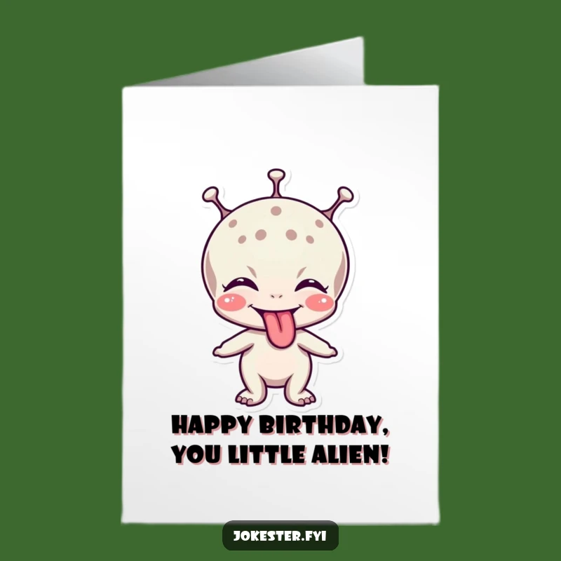 Free Printable Birthday Card: Giggling Alien - Funny DIY Downloadable Greeting