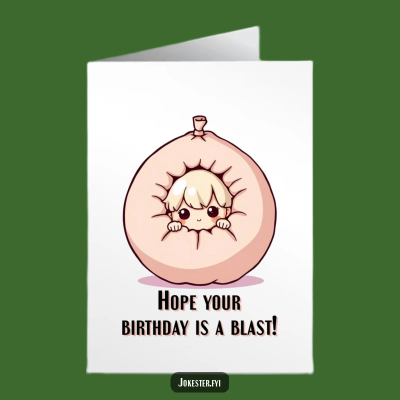 Free Printable Birthday Card: Whoopee Cushion Surprise - Curious Character, Funny Downloadable