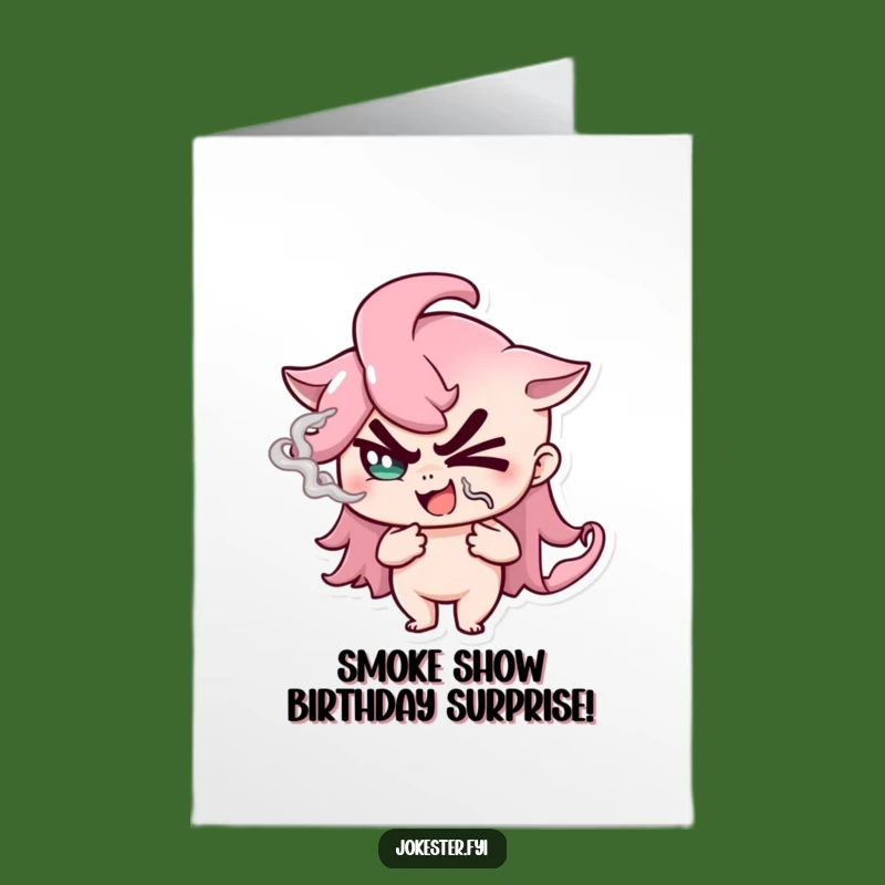 Free Printable Birthday Card: Winking Smoke Trickster - Downloadable Fun