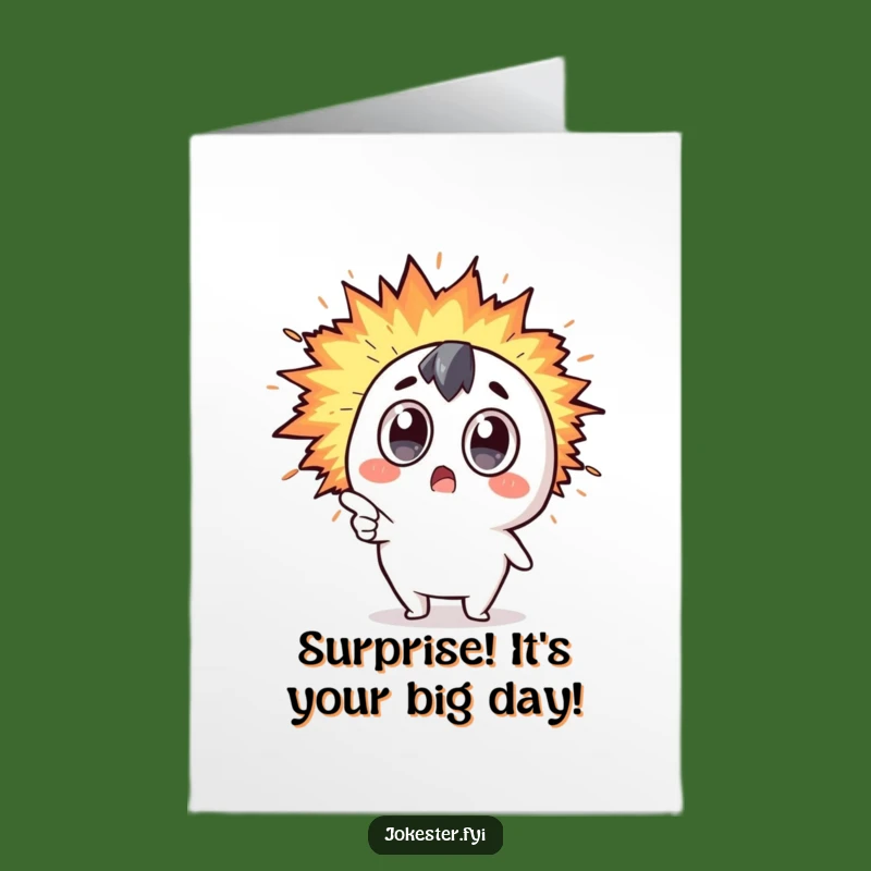 Free Printable Funny Birthday Card: Humor Explosion - Shocked Kawaii Gift!