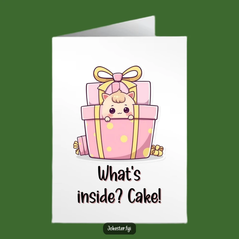 Free Printable Birthday Card: Curious Gift Box Peek - Downloadable Surprise