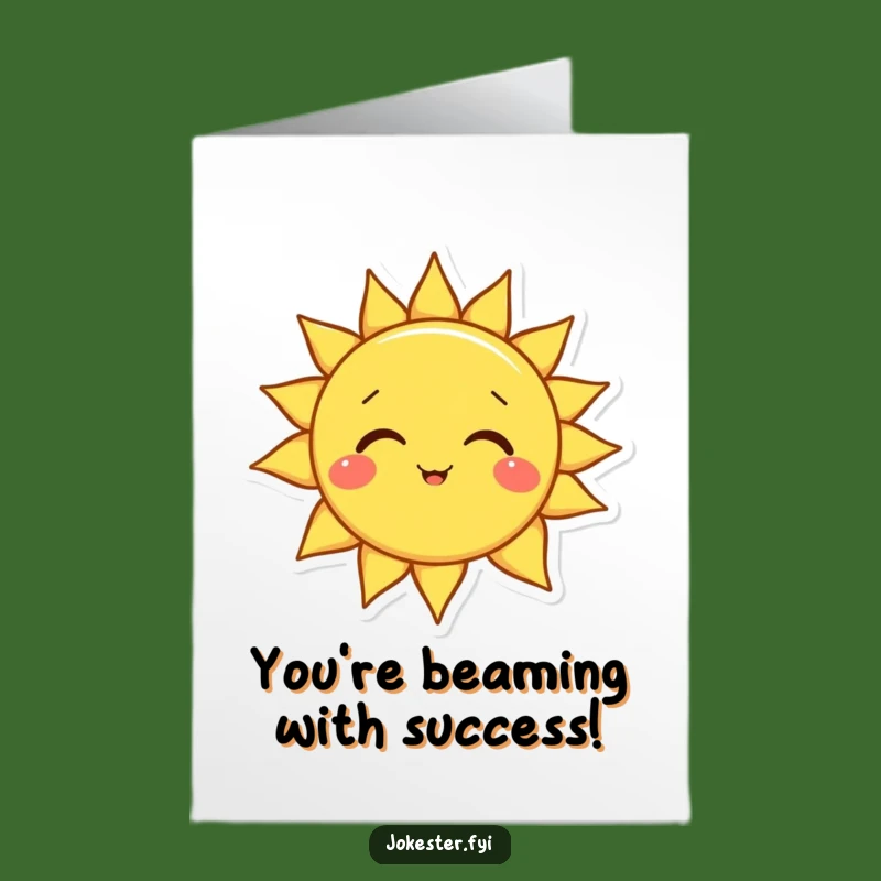 Free Printable Congrats Card: Tilted Sun - Radiant Downloadable Celebration Greeting