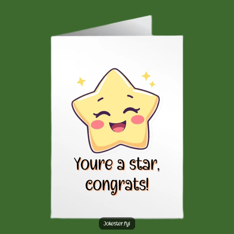 Free Printable Congrats Card: Winking Star, Big Win, Sparkly Downloadable Gift!