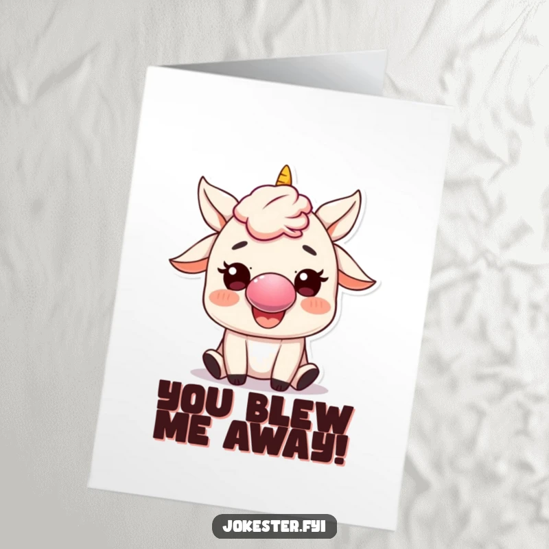 Funny Free Printable Congratulations Card: Character with a clown nose joyfully honks a small horn.